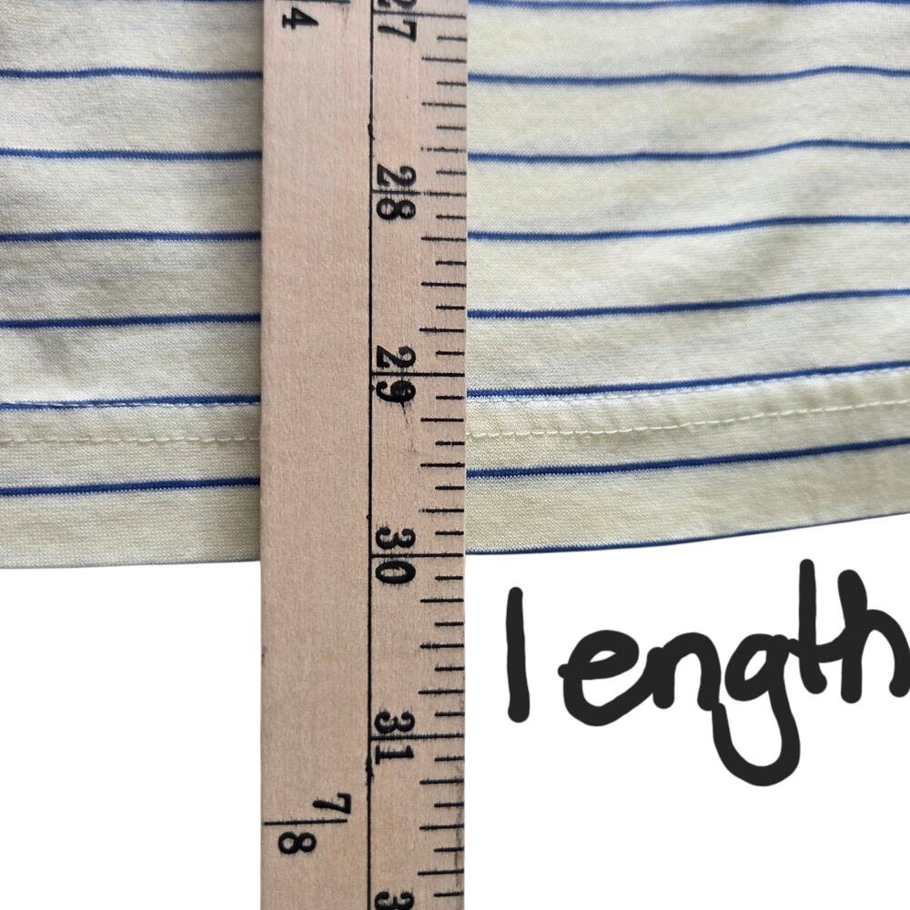 Vtg Masters Augusta National Golf Yellow Blue Striped Polo Shirt Mens SZ L Logo - Picture 9 of 10